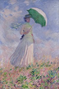 Vrouw met een parasol naar rechts gedraaid, 1886